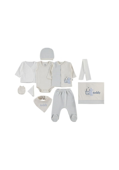 Civil Baby Teddy 10'lu 0-24 Ay Zıbın Setleri - Mavi