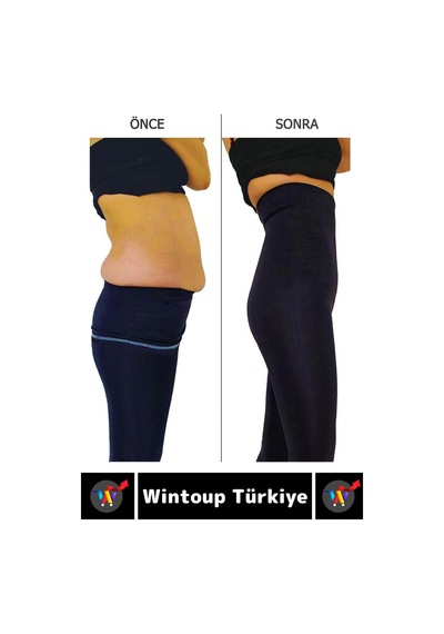Wintoup Doğal Görünüm Çift Kat Bel Vücut Toparlayıcı Lazer Kesim Yüksek Bel Korse Tayt Çok Renkli