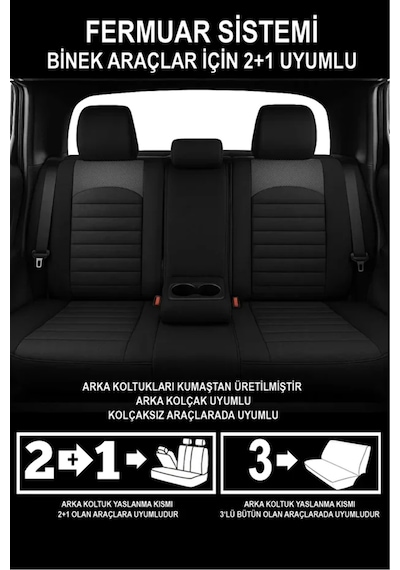 Dacia Duster Laureate 1.5 Dci 110 4x4 E2 I X Md 2016 Uyumlu Formentor Tay Tüyü Siyah Oto Kılıfı Tam Set