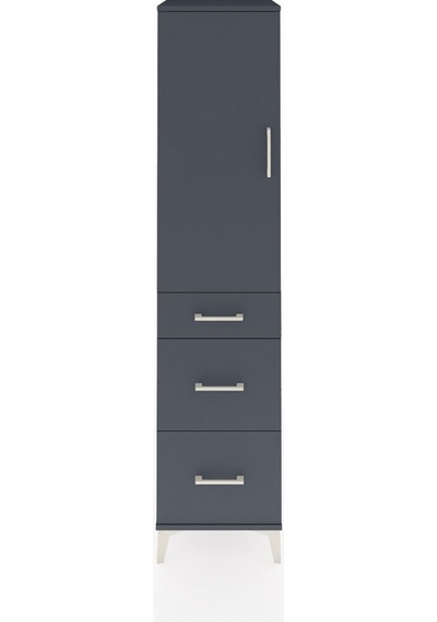 Hyperion Dolap 4 Raflı 3 Çekmeceli Tek Kapaklı 44x44x195 Aytaşı-antrasit Antrasit