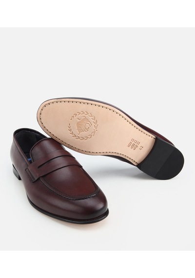 Hotiç Erkek Deri Bordo Klasik Loafer