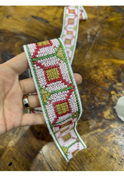 105x4 Cm Kaneviçe Desenli Şerit Dikiş Aksesuarı