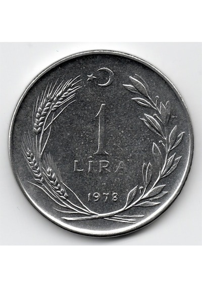 1 Lira 1978 Çil Eski Madeni Para