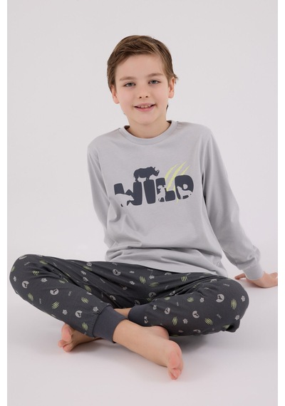 Rolypoly Erkek Çocuk Gri Pijama Takımı Rp3683-c-v1