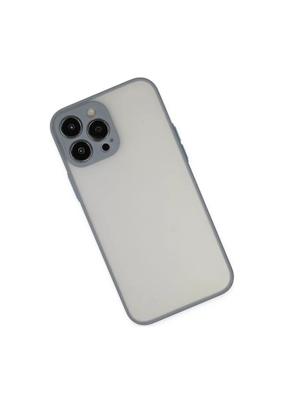 Newface Apple İphone 13 Pro Max Kılıf Montreal Silikon Kapak - Gri