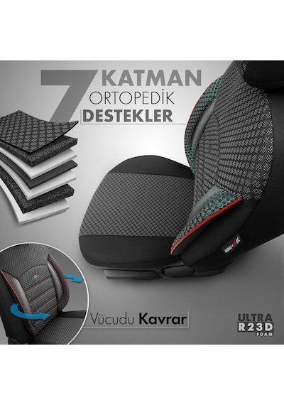 Otom Sport Plus Ekstra Destekli Özel Dokulu Oto Koltuk Kılıfı 550021759