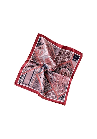2 Li Saten Bandana Seti Saten Fular Saten Çanta Aksesuarı Özel Desen Bandana 45x50 Cm Haki - Gri