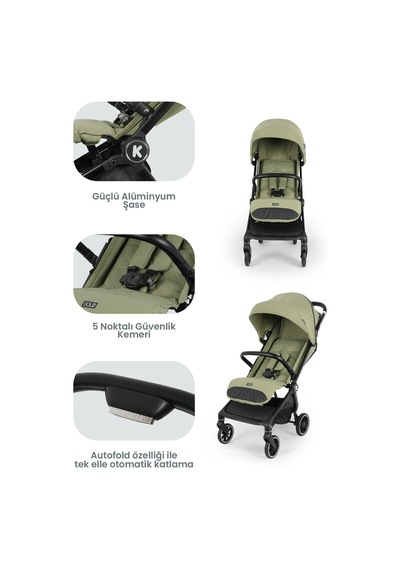 Kanz Bold Autofold Kabin Boy Bebek Arabası Forestgreen