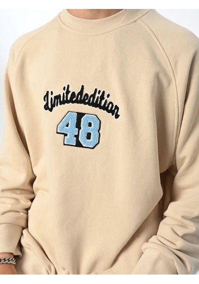 Marions Erkek Çocuk Limited Edition Yazılı Sweatshirt-13547 Bej