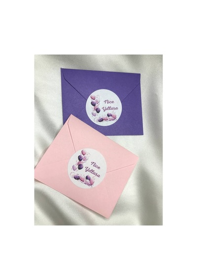 Yıldönümü Kutlama Mesajı Etiket Nice Yıllara Balonlar 4 Cm - 40 Adet Çok Renkli