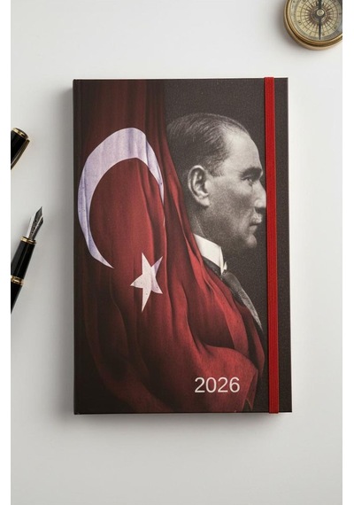 2026 Atatürk Günlük Ajanda 17x24 Cm Lastikli Atatürk Kapaklı Ofis Ev İşyeri Günlük Ajanda Planlayıcı Ofs907ata Bordo