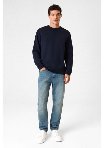 Backandbond Bisiklet Yaka Lacivert Sweatshirt