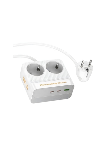 2500w 2 Li Akım Korumalı Priz + 30w Pd Type-c Hızlı Şarj 2 Ac + 3 Usb Çoklu Masaüstü Şarj İstasyonu 2