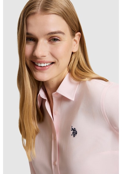 U.S. Polo Assn. Kadın Açık Pembe Uzun Kollu Basic Gömlek 50324791-vr078 Acık Pembe