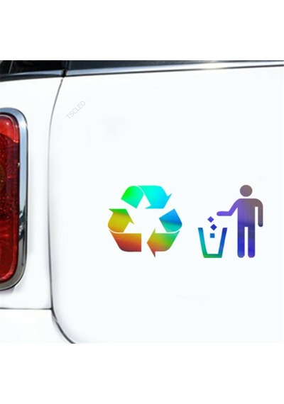 Geri Dönüşüm Ve Çöp Sembolü Etiket Sticker 1