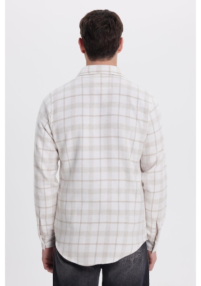 Tudors Erkek Slim Fit Dar Kesim Kareli Tek Cepli Oduncu Gömlek-41973 Çok Renkli