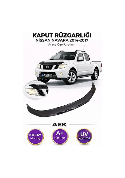Nissan Navara 2014-2017 Araca Özel Üretim "4mm" Kaput Rüzgarlığı