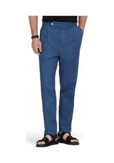 Kip İndigo Dokuma Carrot Fit Casual Pamuk Karışımlı Pantolon İndigo