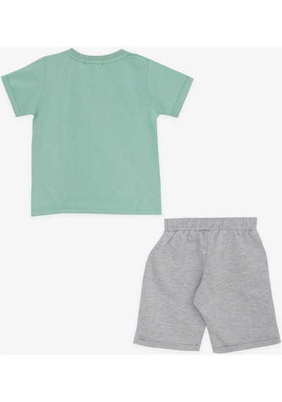 Breeze Girls & Boys Erkek Çocuk Şortlu Takım Mutlu Dinozor Aile Baskılı 1-4 Yaş, Mint Yeşili-mint Yeşili Mint Yeşili