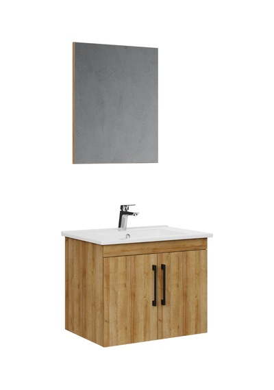 Creavit D20 Banyo Dolabı Seti Çekmeceli 65 Cm Everest Kahverengi
