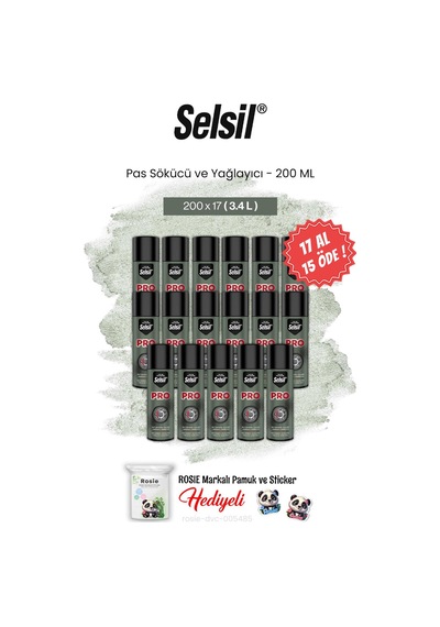 Selsil 200 Ml Pas Sökücü Ve Yağlayıcı 17 Al 15 Öde Ve Rosie Pamuk 1 adet