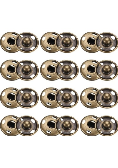 Bronz Dikmeli Çıt Çıt Düğme Takım 15mm 100 Adet