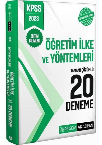 2023 KPSS Eğitim Bilimleri Öğretim İlke ve Yöntemleri 20 Deneme- Pegem Akademi Yayıncılık