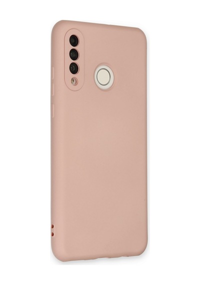 Huawei P30 Lite Uyumlu İçi Kadife Lansman Tasarım Silikon Telefon Kılıfı Krem