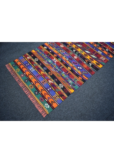 Zehra Abla Halı Yeni El Dokuma Şaheser Zara Sivas Yün Kilim 7468 Çok Renkli