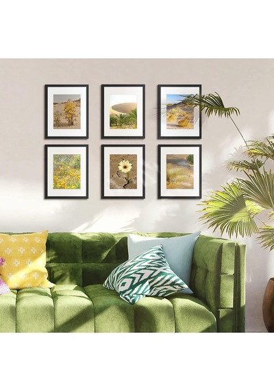 11x14 5'li Resim Çerçevesi Seti, 8x10 Mat Veya 11x14 Matsız, Duvar Galerisi Fotoğraf Çerçeveleri, Siyah
