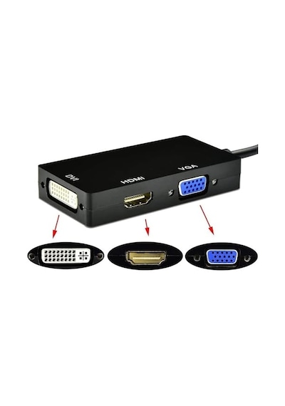 Displayport To Hdmı Dvı Vga Kablo Çevirici Dönüştürücü Thunderbolt Mini Dp To Hdmı Dvı Vga Adaptör