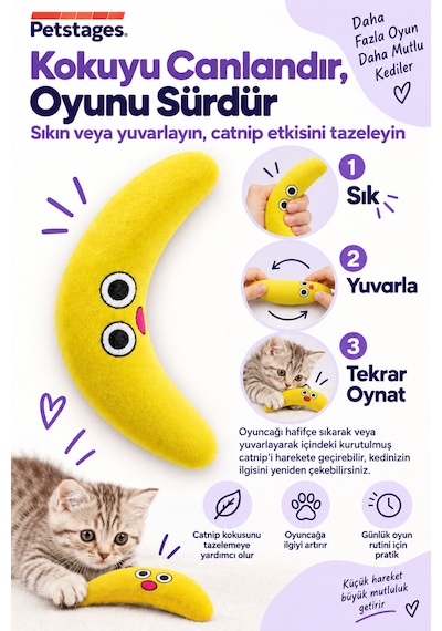 Petstages Catnip Boomerang Buddy Catnipli Kedi Oyuncağı Peluş