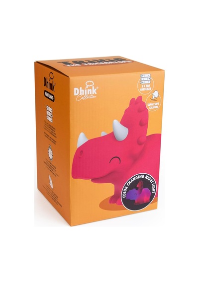 Dhink Silikon Gece Lambası Triceratops Pembe Diğer