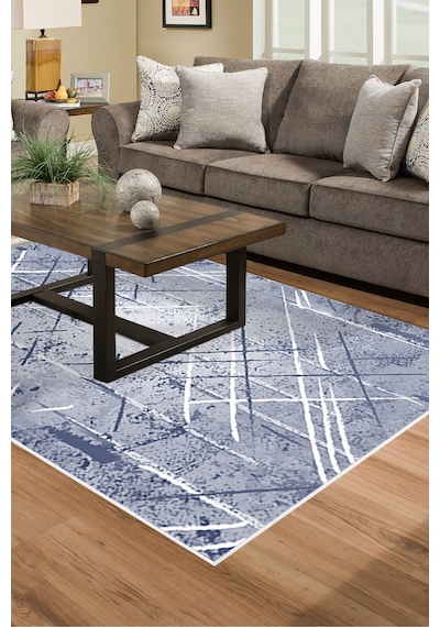 Dekoreko Kaymaz Taban Djt Salon Halısı Trend Modern M5003 Mavi