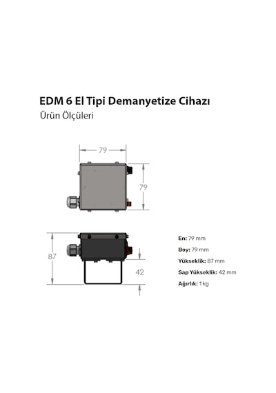 Manyetik Alma Cihazı 80 80 90 Mm El Tipi Demanyetize Cihazı, 220v 70va, Dar Alanlar İçin