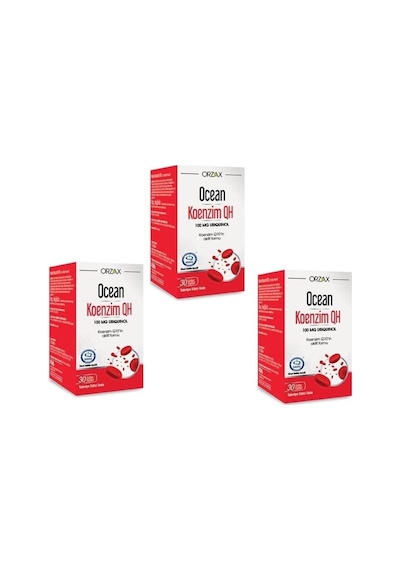 Orzax Koenzim Qh 100mg 30 Kapsül 3'lü Paket