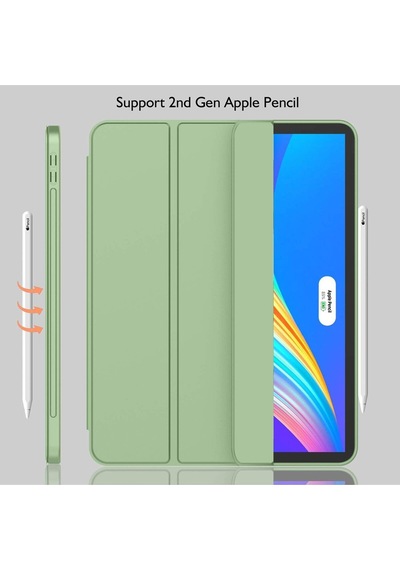 Apple Uyumlu iPad Pro 4. Nesil M2 2022 11 Inç Tablet Kılıf Uyku Modlu Kalem Bölmeli Silikon Koruyucu Kılıf