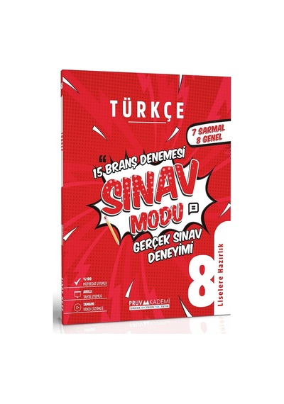 8. Sınıf Türkçe 15 Branş Denemesi- Pruva Akademi