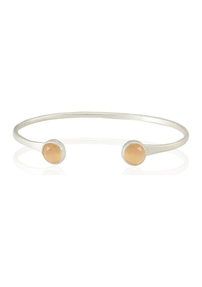 Kadir Jewellery 925 Ayar Gümüş Kaplama El İşçiliği Zirkon Taşlı Kadın Charm Bileklik Turuncu