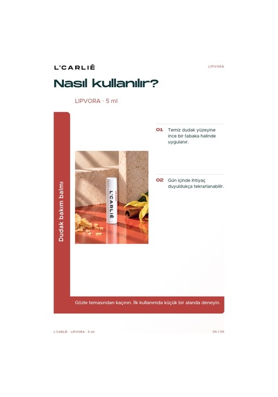 L'carlıe Lipvora Dudak Nemlendirici Balm 5 Ml