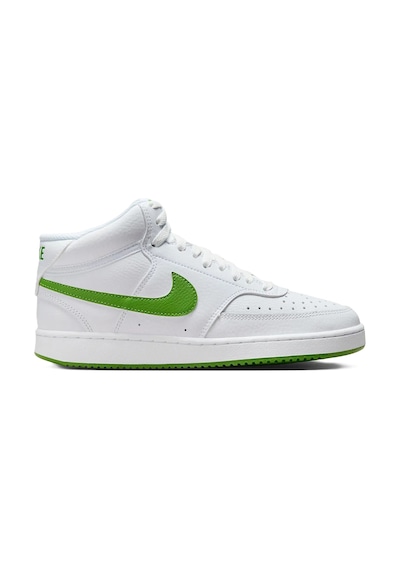 Nike Court Vision Mid Sneaker Bilekli Günlük Beyaz Yeşil Swoosh Spor Ayakkabı Beyaz