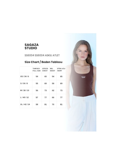 Sagaza Studio Ss6004 Geniş Asklı Atlet Kahverengi