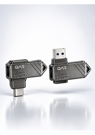 Qar Usb 3.0 Type-c Otg Siyah 128 Gb Metal Flash Bellek