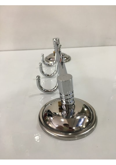 Saray Banyo Paslanmaz Krom 3'Lü Bornozluk Çok Renkli