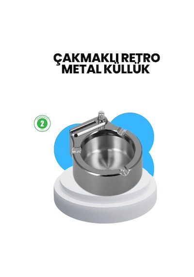 Metal Küllük Çakmaklı Masa Üstü Şık Tasarım