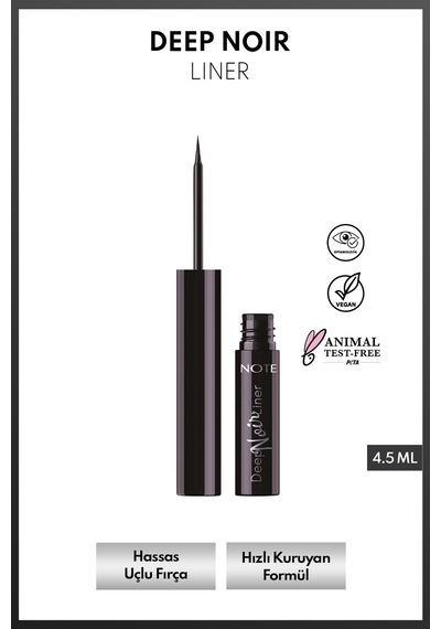 Note Deep Noir Liner Uzun Süre Kalıcı Likit Dipliner Siyah