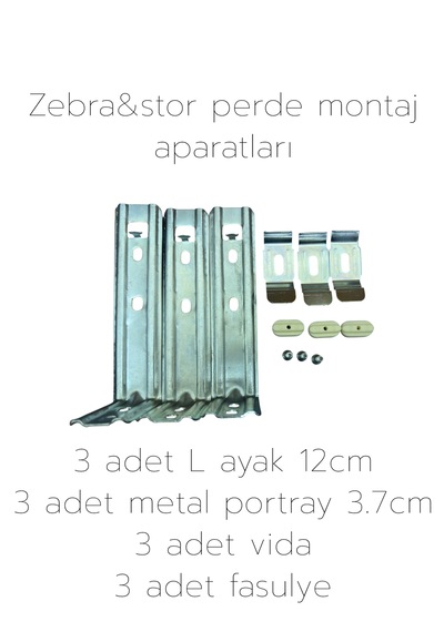Zebra&stor Perde Duvar Montaj Aparatları 3.7cm Antrasi - Gri