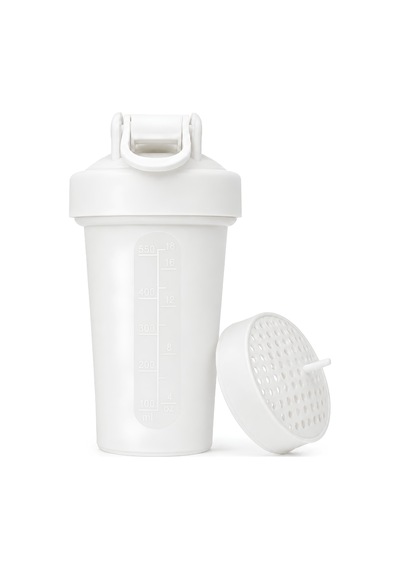 Gym Shaker 550 Ml Ölçekli Ve Sızdırmaz Kapaklı Protein Shaker 2'li Set Pembe+beyaz Pembe-beyaz