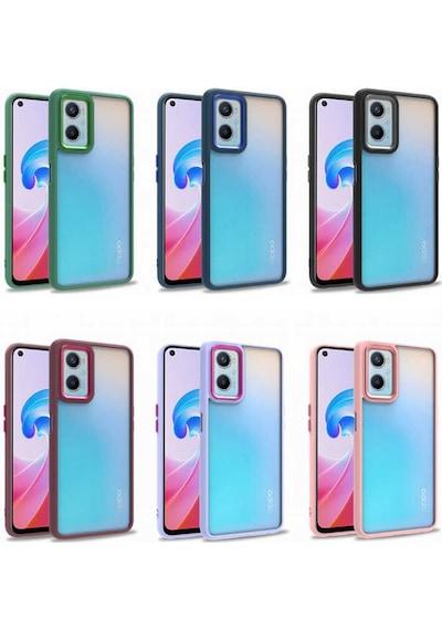 Kilifone - Oppo A96 4g Uyumlu Kılıf Koruyucu Arkası Şeffaf Renkli Kenarlı Flora Kapak - Lila - T23441