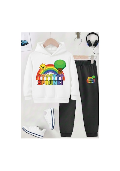 Stil-x Sprunkı Baskılı Çocuk Eşofman Takımı, Şardonlu Soft Kumaş, Unısex Beyaz-siyah 19 Stil-x Sprunkı Baskılı Çocuk Eşofman Takımı, Şardonlu Soft Kumaş, Unısex Beyaz-siyah 19